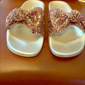 Kate Spade purple glitter slide